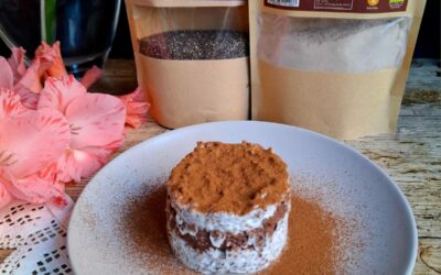 Tiramisu Proteico de Chia e Chocolate